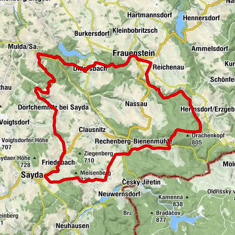 Blockline Loop 2: Holzhau " Frauenstein " Blockhausen " Kreuztanne " Holzhau