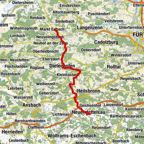 Radtour von Neuendettelsau nach Markt Erlbach