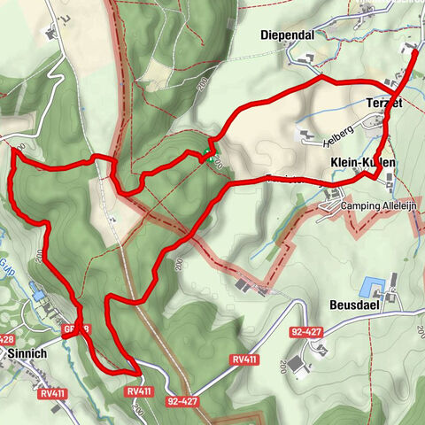 Rondje Bovenste Bos van Terziet naar Sinnich (B).