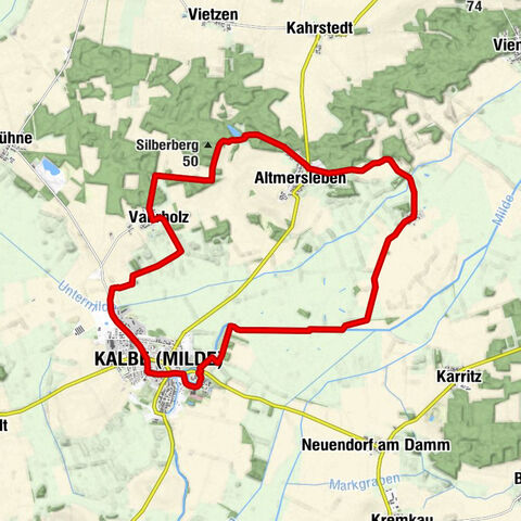 Around Kalbe (Milde) - A bike route to the Bornholdtteich