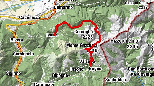 Von Isone über den Camoghè 2.227m nach Colla