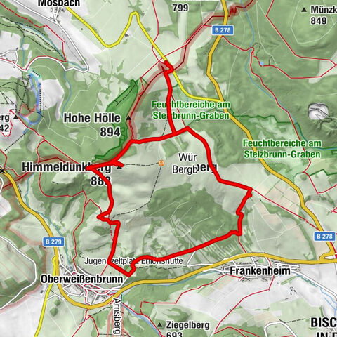 BISCHOFSHEIM IN DER RHÖN | Himmeldunkberg und Rockenstein