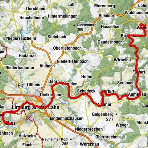 Lahn Cycle Path 6th Stage upstream Diez/Limburg - Weilburg