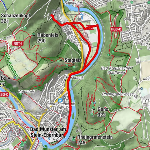 Bad Kreuznach-Rheingrafenstein entlang der Nahe