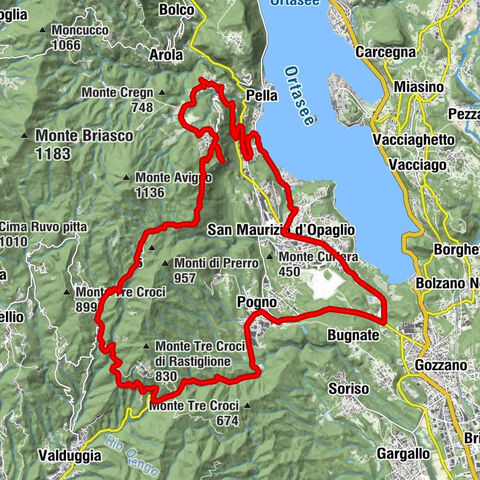 From village to village with views of Lake Orta