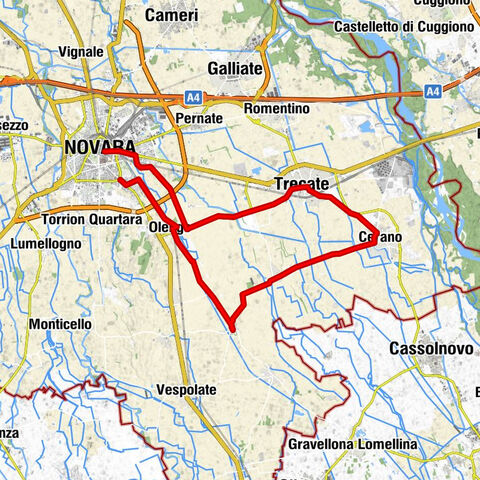 In the plain east of Novara