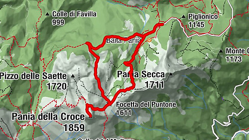 Foce del Piglionico - Omo Morto - Pania della Croce - Torre Oliva