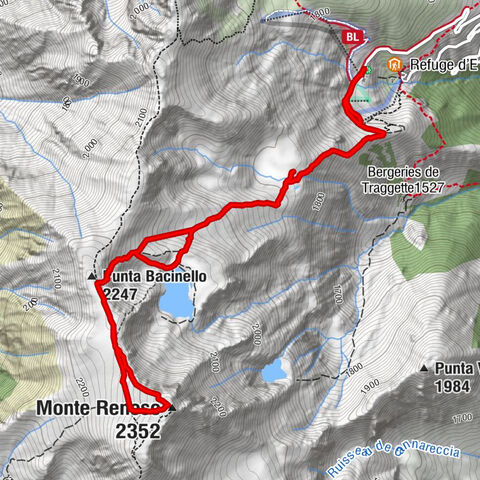 Capaghjolu - Purine - Punta Bacinello - Monte Renoso