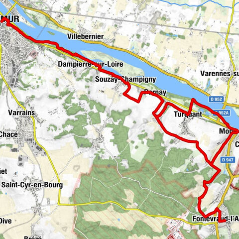 At the heart of the Loire à Vélo: cycling route between vineyards and troglodyte wine cellars from Saumur