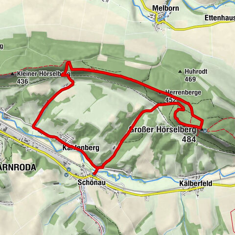 Circular hike - Legendary Hörselberge - Great Hörselberg near Eisenach - Thuringian Forest