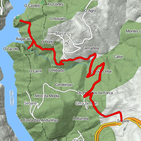 Von Segade zum Wasserfall Fervenza de Augacaída