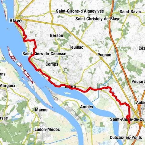 Randonnée en écomobilité entre Saint-André-de-Cubzac et Blaye sur le GR® 655