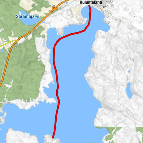 Kuluntalahti - Rehja island paddling route 8/16 km, Kajaani
