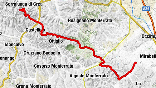 Sentiero Pieve di San Giovanni - Santuario di Crea - Sentiero 727 in mountain bike