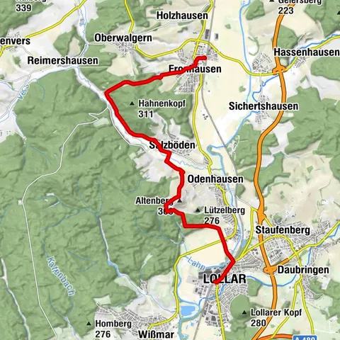 Lahnwanderweg 8th stage upstream Lollar - Fronhausen
