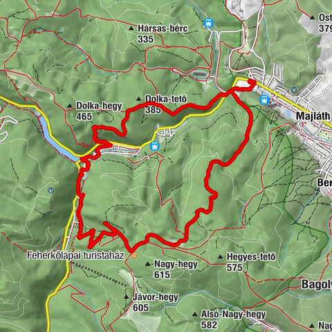 Bakancsos vendéglő - Gulicska-tető - sziklaüreg - Szent Flórián és Magyarok Nagyasszonya-templom