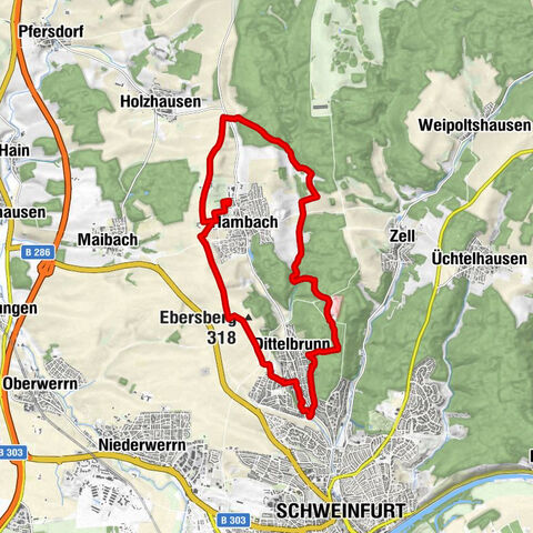 Schweinfurt - Waldhaus Almrausch - Haardtberg - Ebersberg