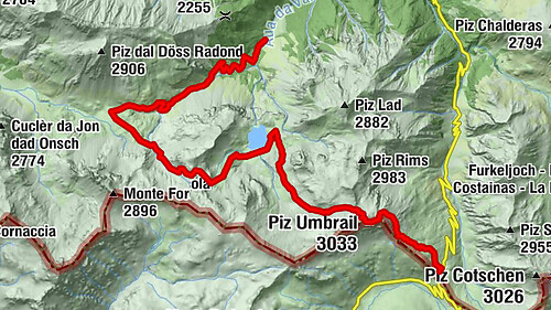Umbrail Pass - Piz Umbrail - Lai da Rims - Praveder - Prà da Vau