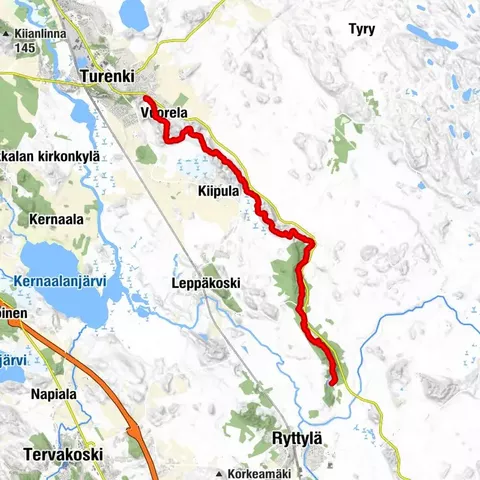 Turenki-Kolmilammi Esker trail 15 km