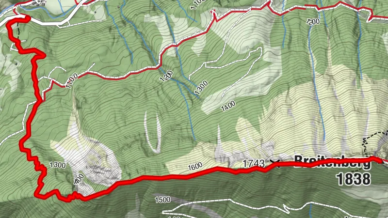 Summit hike to Breitenberg via Umschlag