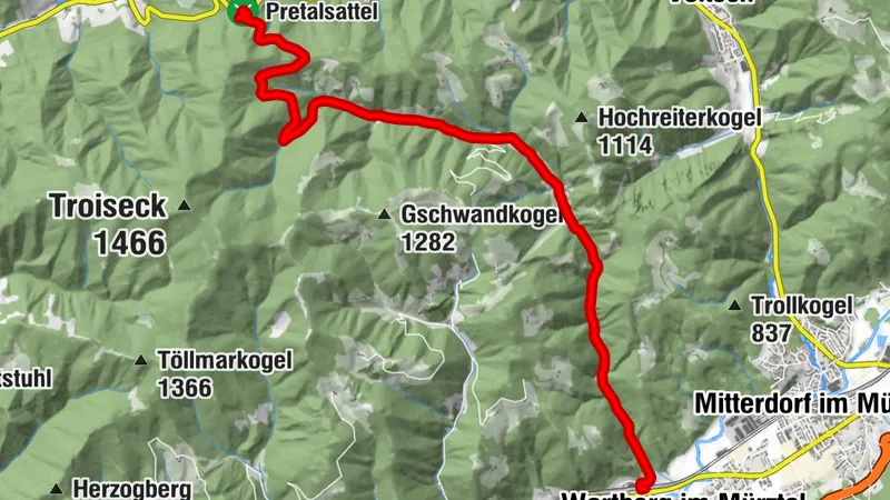 Durch den Scheibsgraben auf den Pretal-Sattel