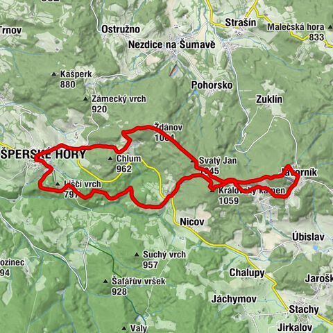 korýtko - Javorník - Ždánov - Královský kámen