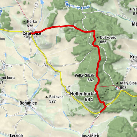 Lesní - Helfenburk - Duškovec - Čepřovice