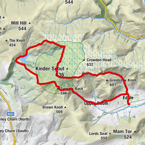 Edale - Kinder Low - Swine's Back - Grindsbrook Booth