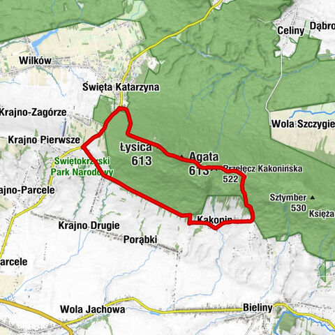 Źródło świętego Franciszka - Łysica - Agata - Krajno Drugie