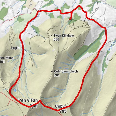 Llanfrynach - Pen y Fan - Corn Du - Glyn Tarell