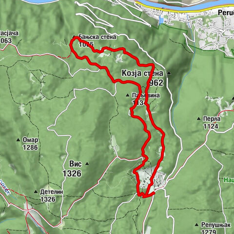 Перућац - Митровац - Бањска стена - Растиште