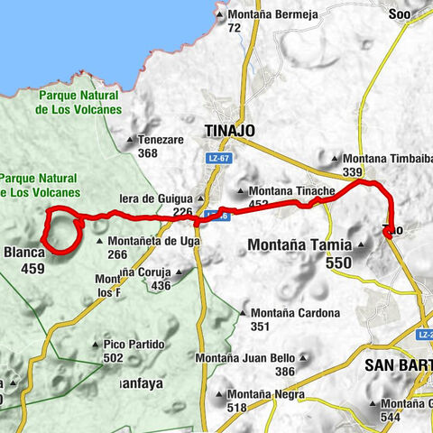 Tinajo - Caldera Blanca - Ermita de los Dolores - Teleclub de Tao