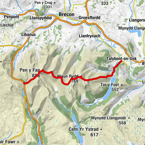 Glyn Tarell - Pen y Fan - Waun Rydd - Talybont-on-Usk