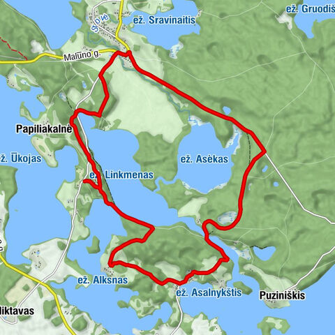 Ladakalnis - Salos - Ginučiai - Papiliakalnė