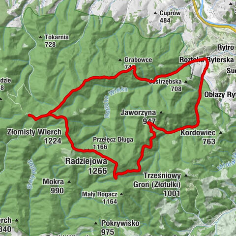 Park Linowy ABlandia - Złomisty Wierch - Bukowinki - Radziejowa