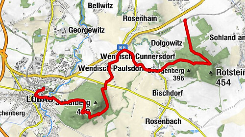 Rosenbach - Hengstberg - Löbauer Berg - Löbau (Sachsen)