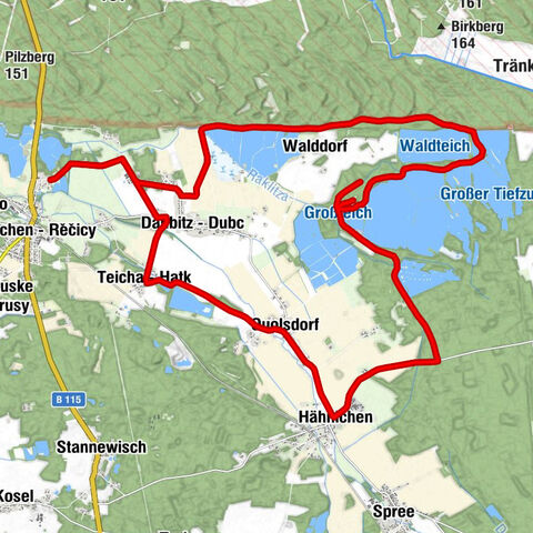 Forsthaus - Walddorf - Hähnichen - Quolsdorf