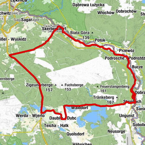 Forsthaus - Daubitz - Dubc - Schimpelberg - Kirche Pechern