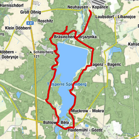 Neuhausen - Bräsinchen - Brjazynka - Gaststätte und Pension am Storchennest - Sellessen - Železna