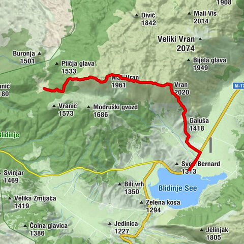 Planinarski dom "Blidinje" - Vran - Mali Vran - Naselje Kongora