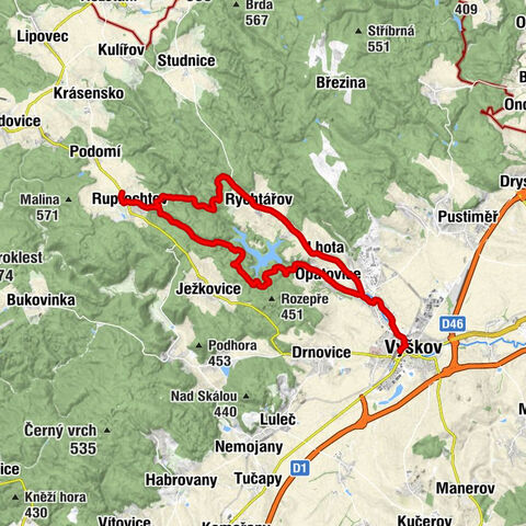 Vyškov - Opatovice - sv. Jan Nepomucký - Ruprechtov