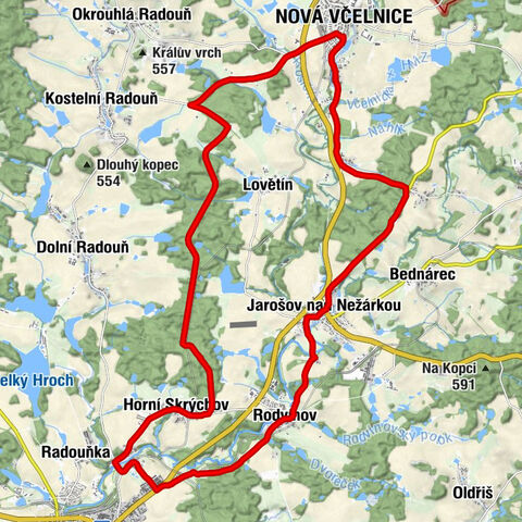 Jindřichův Hradec - Dolní Skrýchov - Nová Včelnice - sv. Prokop