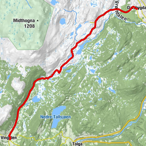 Dalsbygda - Vangrøfta - Innervollan - Vingelen