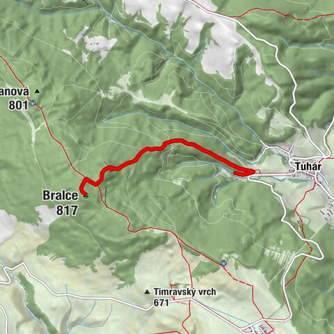 Tuhár - Balvanová jaskyňa - Bralo - Bralce