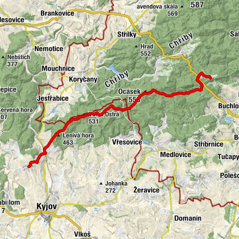 Buchlovice - Hora sv. Klimenta - Velká Ostrá - Bukovany