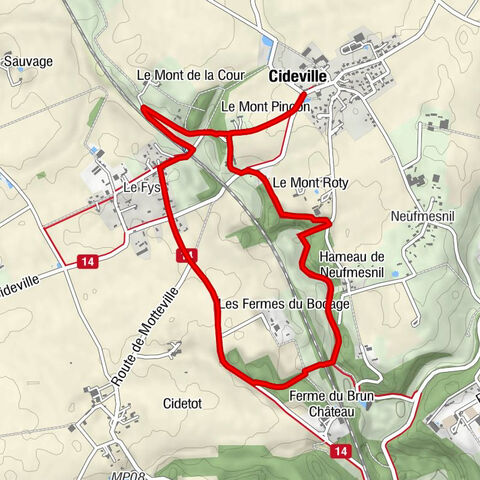 Cideville - Le Mont Pincon - Le Fys