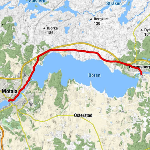 Centrum - Motala - Salemkyrkan - Borensbergs Gästgivaregård