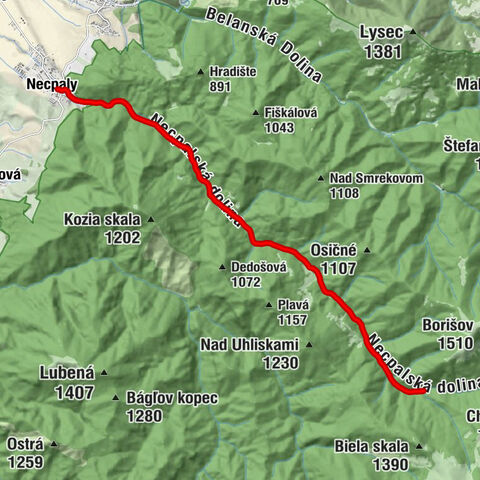 Necpaly - Sihoť - Rajecký most - Revúcky mlyn