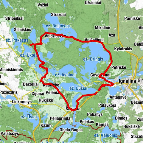 Palūšė - Piratų baras - Ladakalnis - Strigailiškis