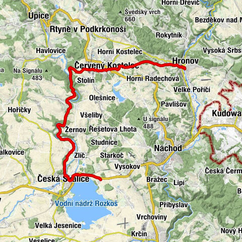 Hronov - Červený Kostelec - kostel Navštívení Panny Marie - Kleny